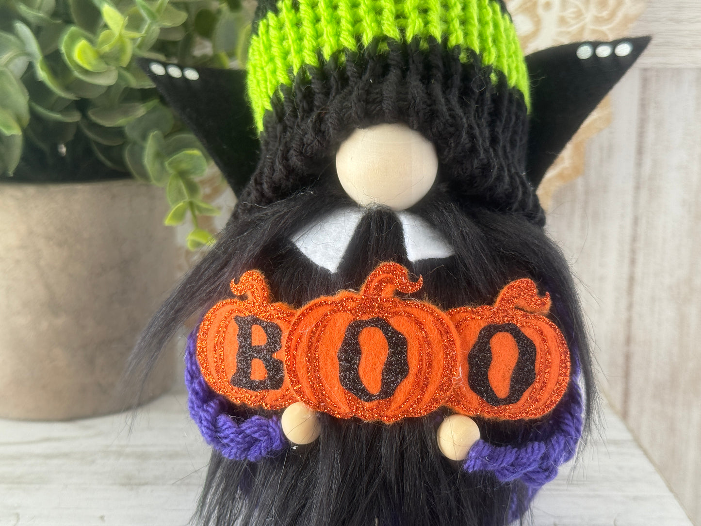 Dracula gnome with BOO pumpkins - Halloween tiered tray decor