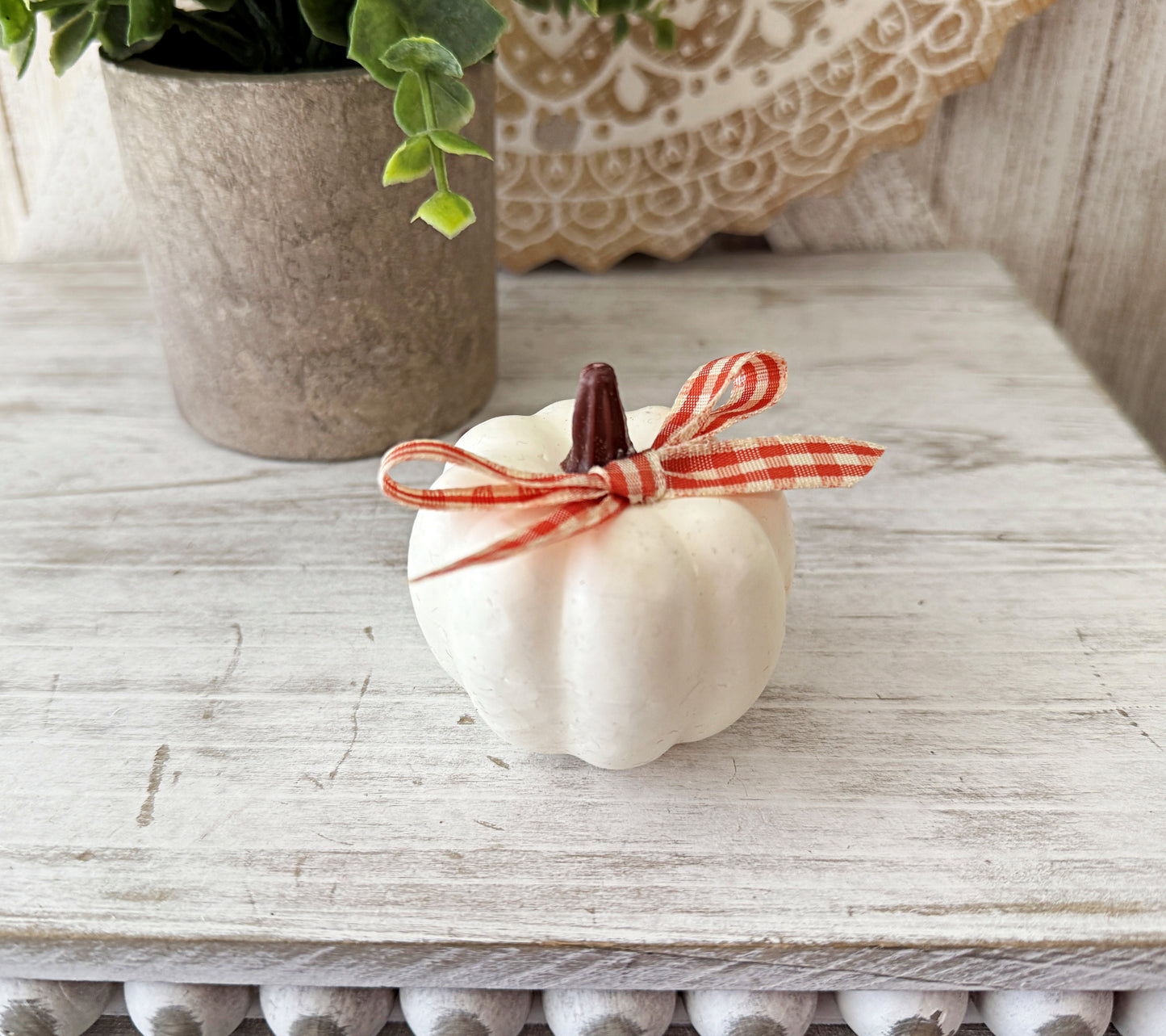 Fall Gnome Decor | Handmade Autumn Gnome with Pumpkins & Books Sign | Rustic Cream Hat Gnome | Shelf Sitter | Farmhouse Tiered Tray Decor
