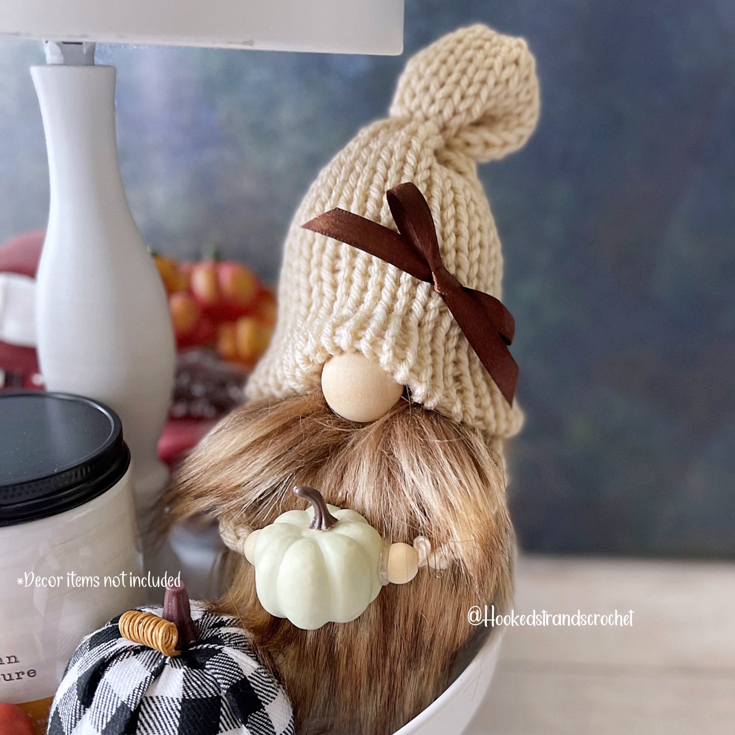 Adorable Autumn Knit Gnome - Perfect Fall Decor for Tiered Trays and Harvest Displays