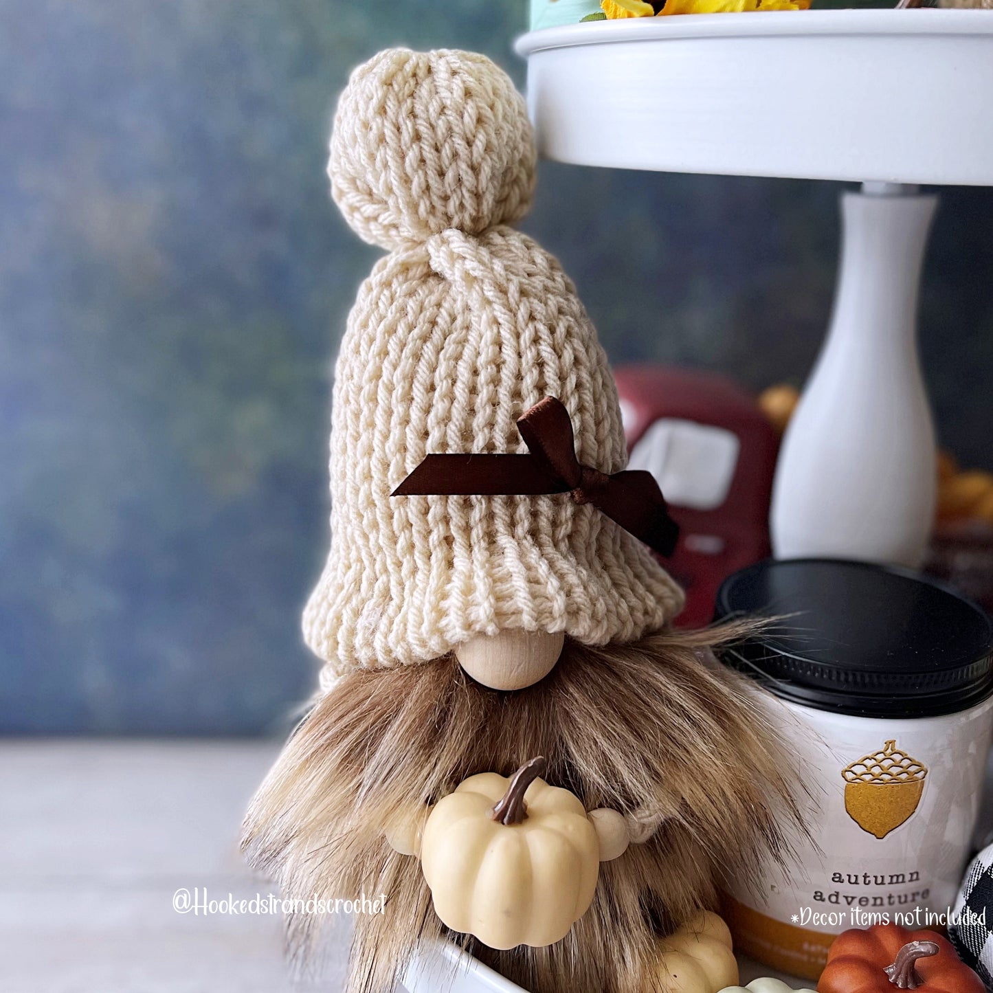 Adorable Autumn Knit Gnome - Perfect Fall Decor for Tiered Trays and Harvest Displays