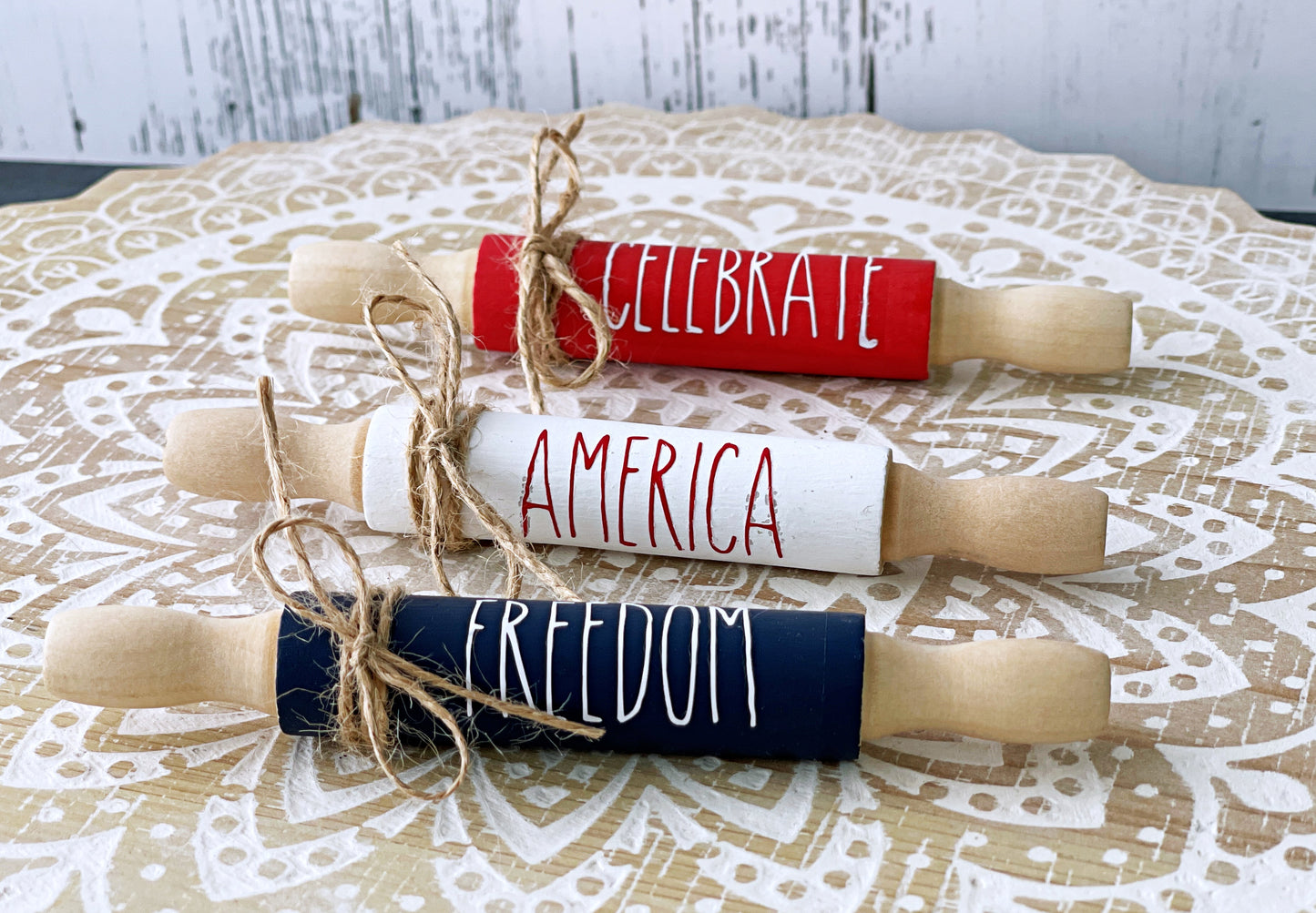 4th of July gnome, Patriotic gnome, Tiered tray decor, Holiday gnome, Independence day decor, Knit gnome, Red white and blue