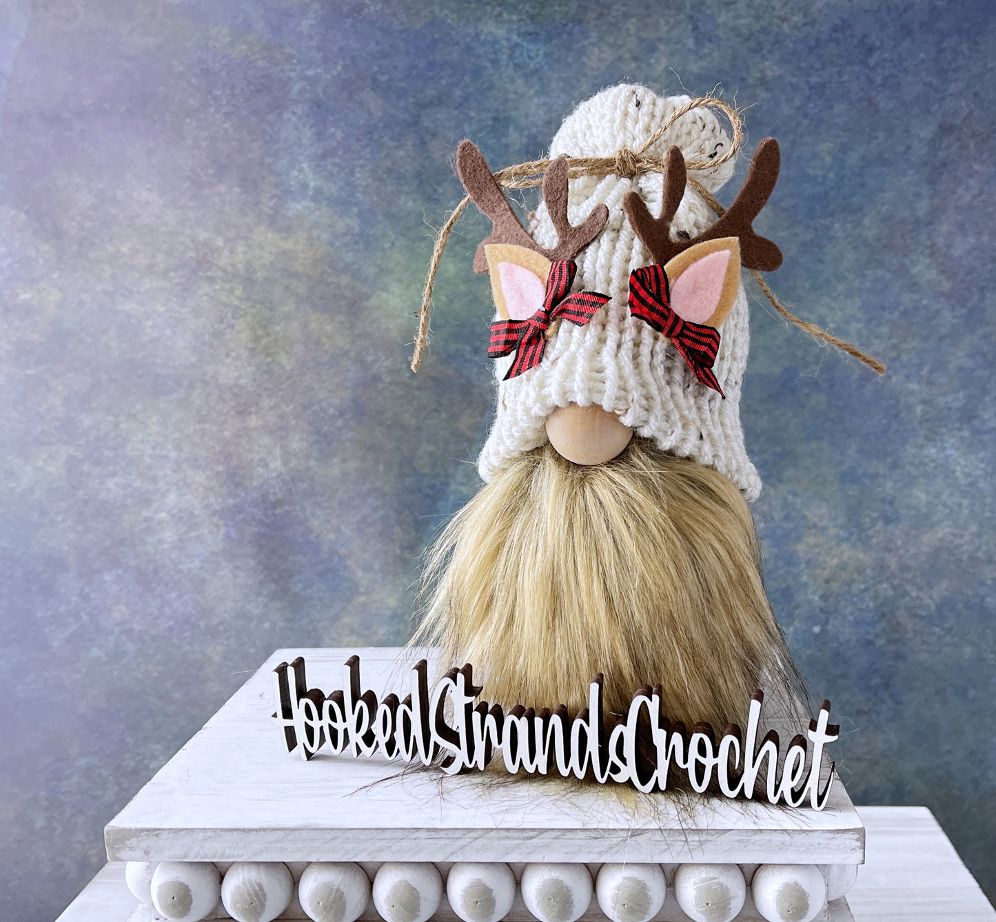 Reindeer gnome, Christmas gnome, Tiered tray decor, Farmhouse theme, Rustic decor, Holiday decor,