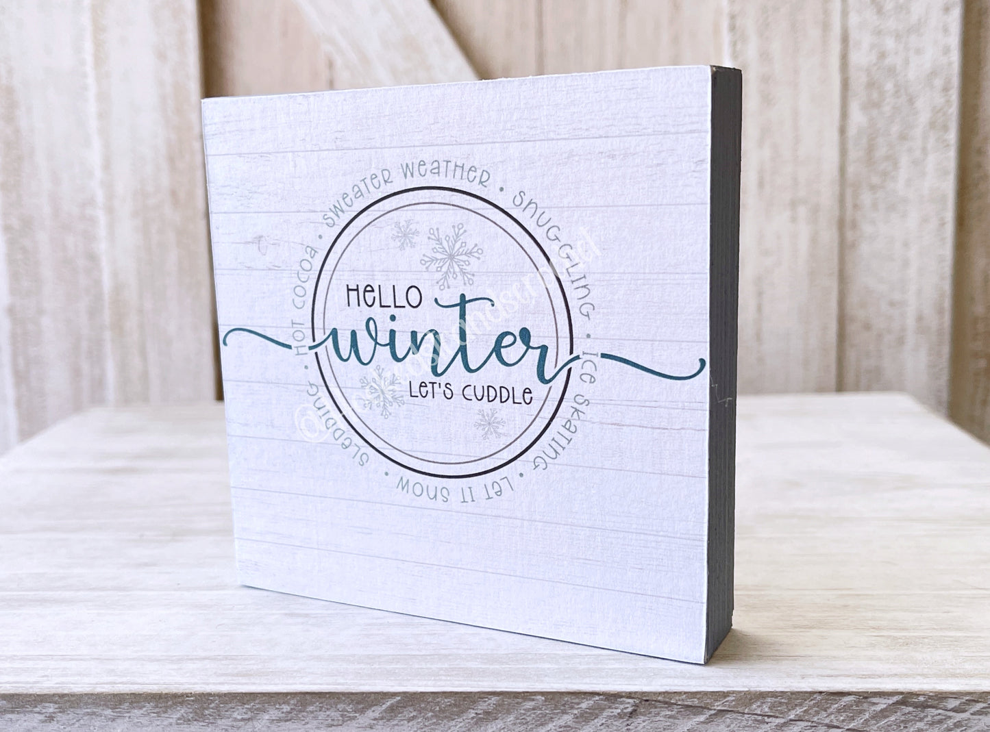 Winter sign, Winter decor, Christmas decor, Tiered tray decor, Table top display