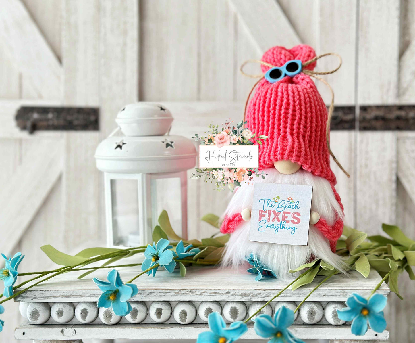 Vibrant beach gnomes with cheerful signs - Vacation home decor - Tiered tray decor