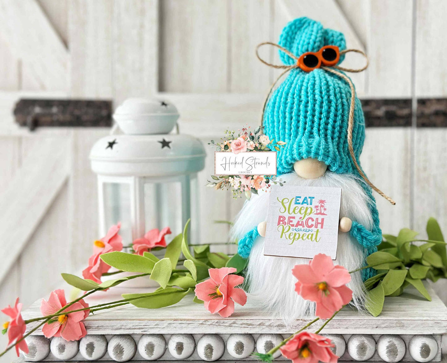 Vibrant beach gnomes with cheerful signs - Vacation home decor - Tiered tray decor