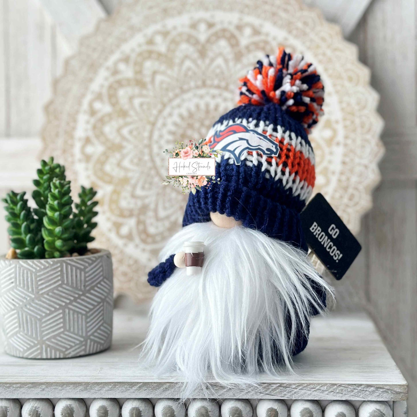 Sports gnome, College gnome, Tiered tray decor, Coffee gnome, Knit gnome, Gift idea, Gnome decor,