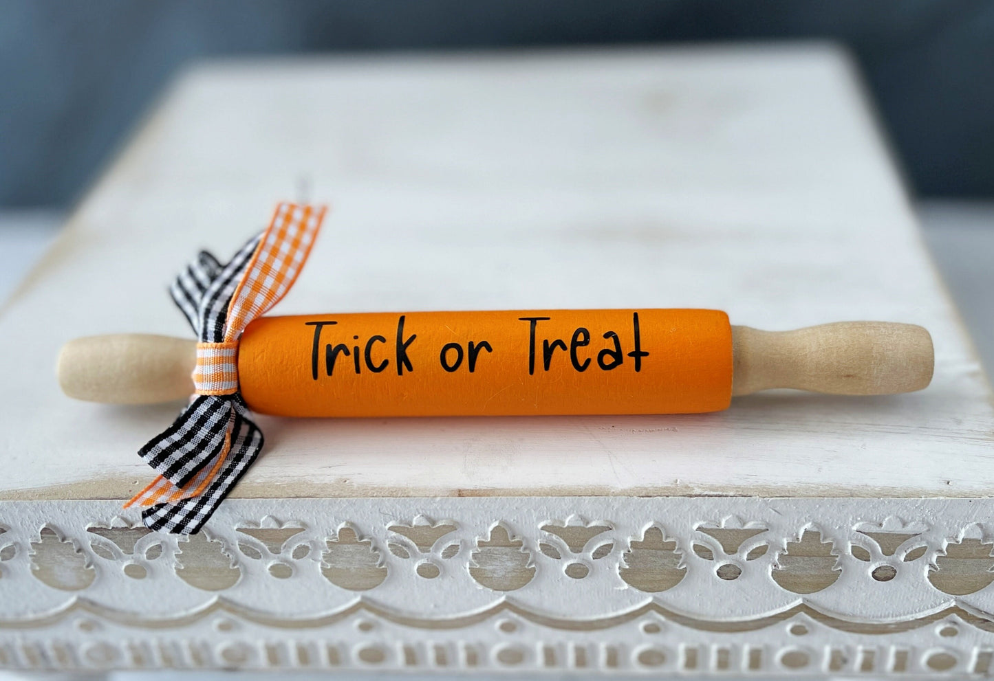 Decorative Spook-tacular 7 Inch Halloween Rolling Pins for Festive Tiered Tray Decor