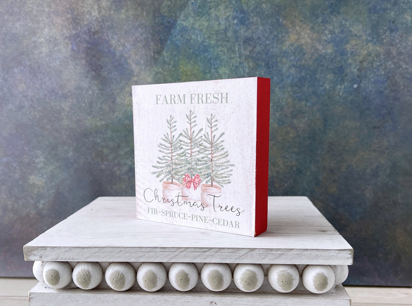 Christmas tree sign, Winter decor, Tiered tray decor, Table top display