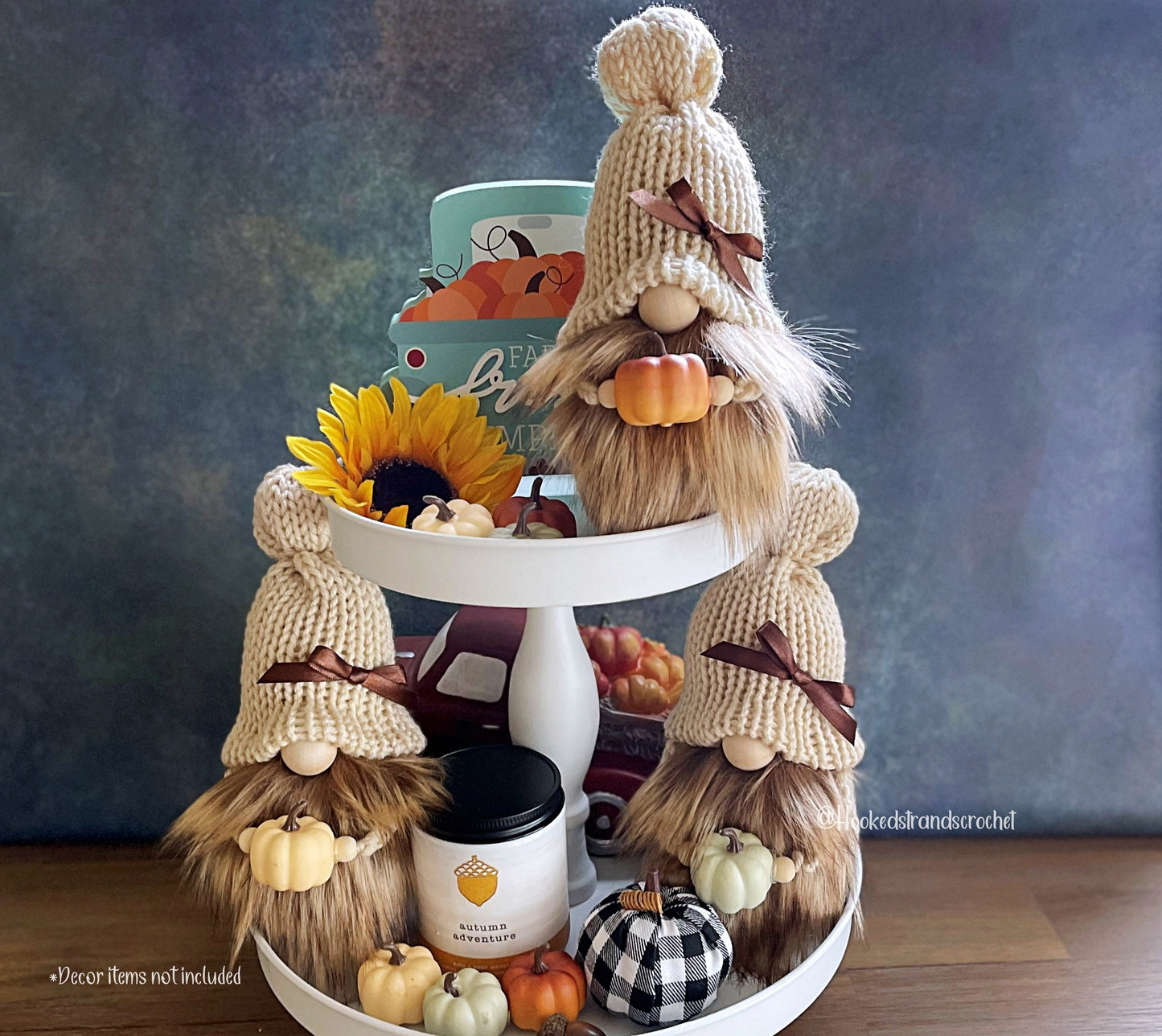 Adorable Autumn Knit Gnome - Perfect Fall Decor for Tiered Trays and Harvest Displays