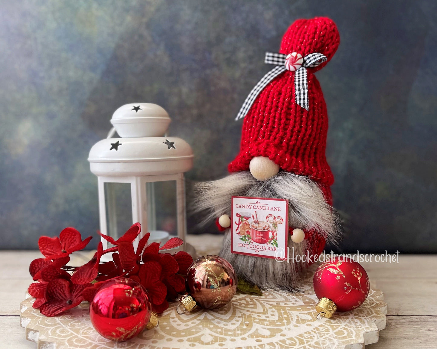 Candy cane gnome, Christmas gnome, Tiered tray decor, Farmhouse theme, Peppermint gnome, Holiday decor,