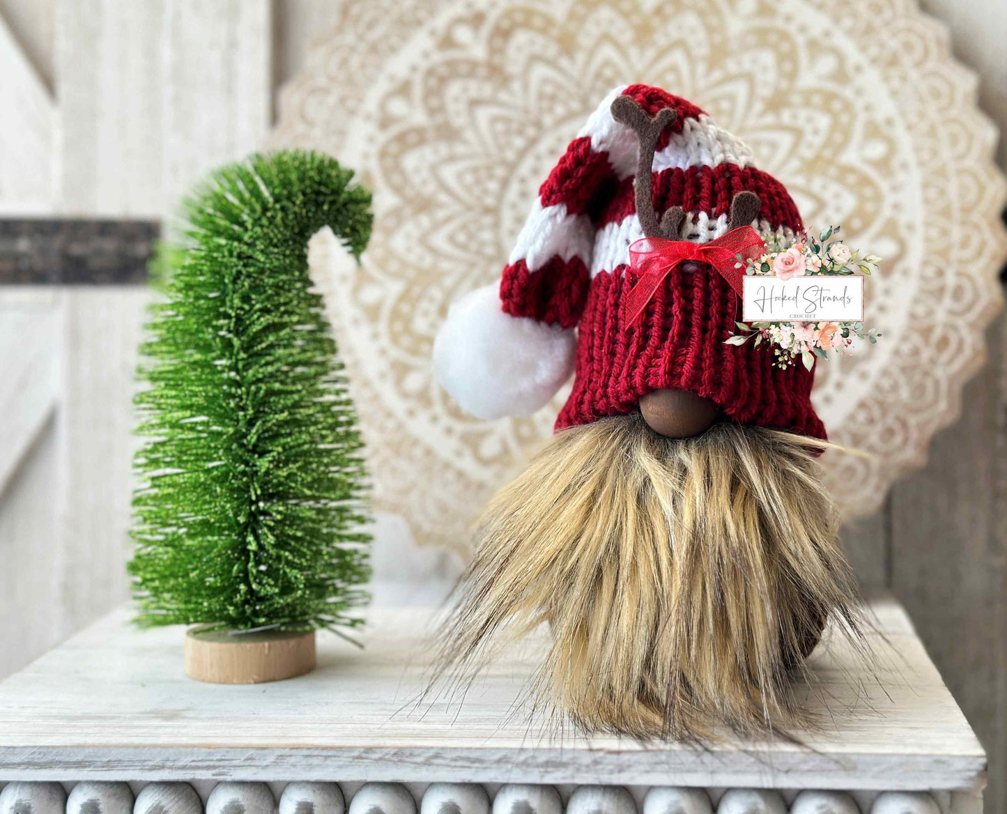 Grinch gnome, Christmas gnome, Tiered tray decor, Farmhouse theme, Rustic decor, Holiday decor,