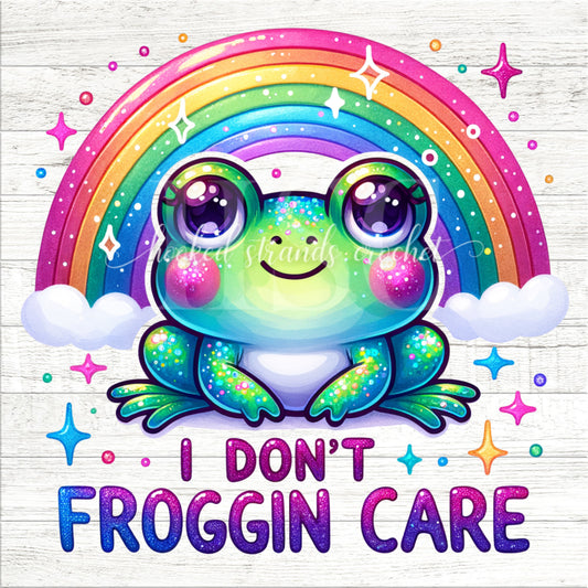 Tennis Shoe Frog Gnome with 'I Don't Froggin Care' Sign - Quirky Tiered Tray Decor