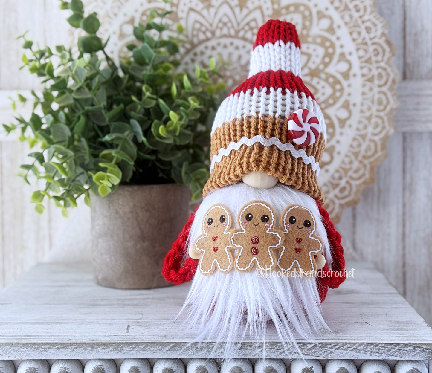 Adorable gingerbread gnome - Christmas tiered tray decor