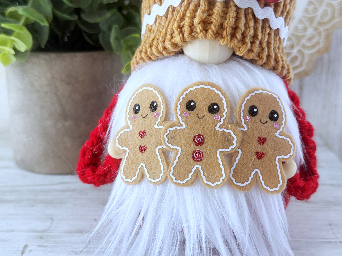 Adorable gingerbread gnome - Christmas tiered tray decor