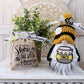 Honey bee gnome, Summer gnome, Tiered tray decor