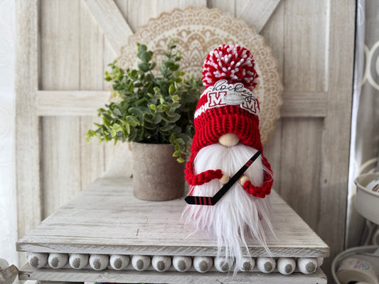 Hockey gnome, Gift idea, Sports gnome, Tiered tray decor, Hockey Family