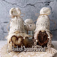 Rustic farmhouse gnome couple with heart vines - Tiered tray decor