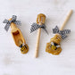 Bee-u-tiful  knit honeybee gnome with sign - Decorative rolling pins - Tiered tray decor set