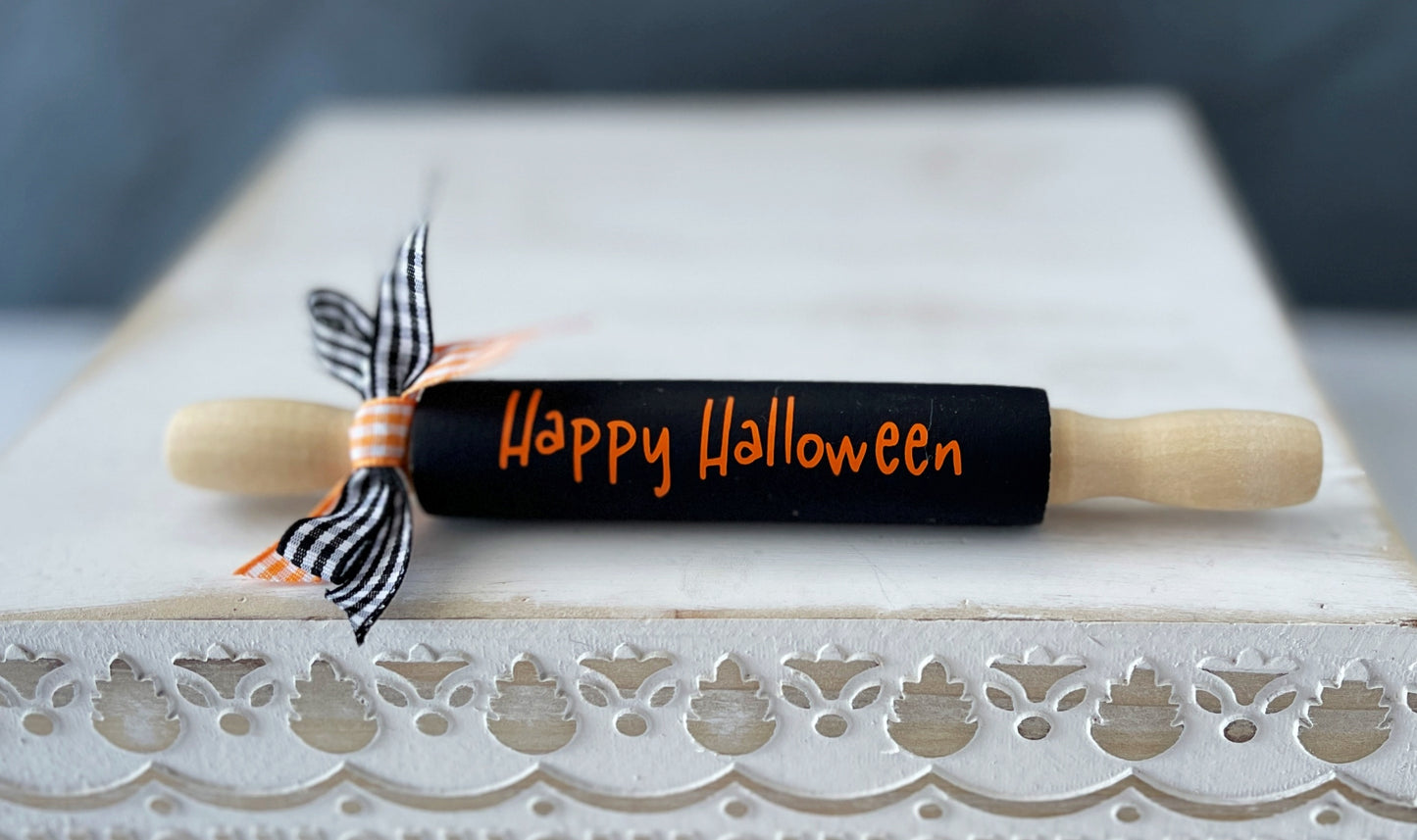 Decorative Spook-tacular 7 Inch Halloween Rolling Pins for Festive Tiered Tray Decor