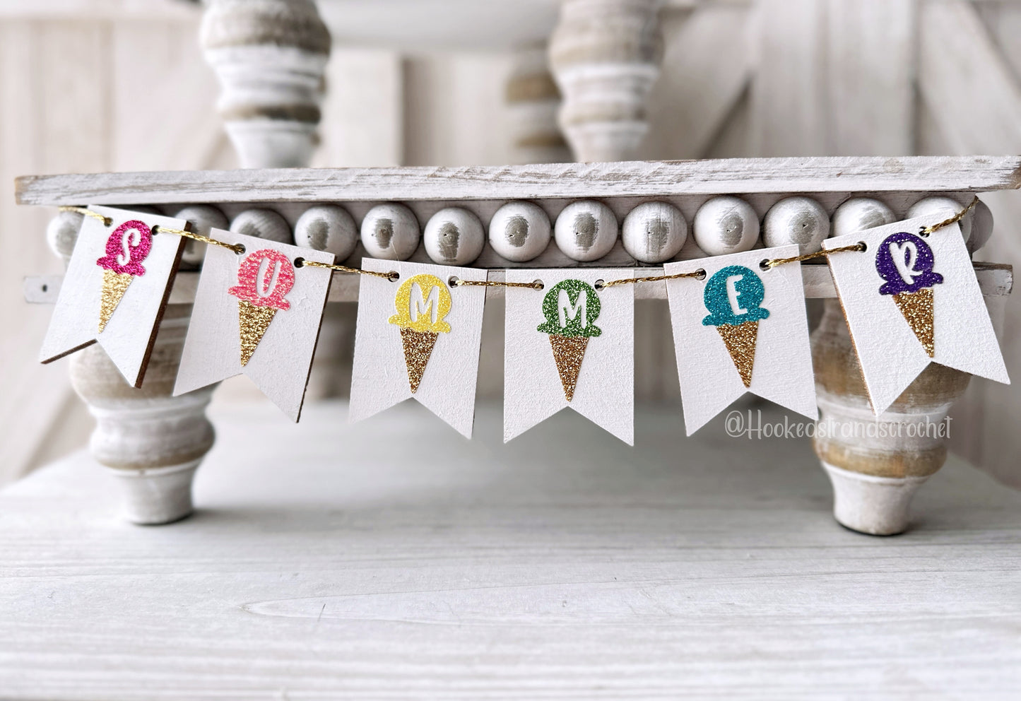 Ice Cream Lover's Dream - Tiered Tray Decor with Mini Burlap Sack, Rolling Pins, and Delightful Knit Gnome!