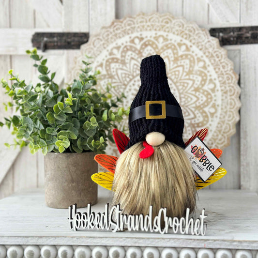 Festive Thanksgiving turkey gnome - Tiered tray decor - Gobble til you wobble