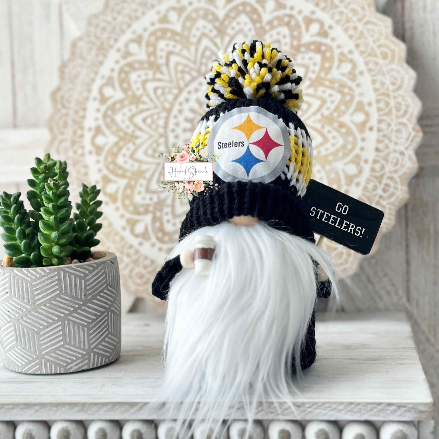 Sports gnome, College gnome, Tiered tray decor, Coffee gnome, Knit gnome, Gift idea, Gnome decor,
