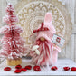 Whimsical Pink Valentine Mushroom Gnome - Delightful Tiered Tray Decor by Hooked Strands Crochet