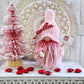 Whimsical Pink Valentine Mushroom Gnome - Delightful Tiered Tray Decor by Hooked Strands Crochet