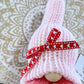 Whimsical Pink Valentine Mushroom Gnome - Delightful Tiered Tray Decor by Hooked Strands Crochet