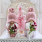 Pink flower gnome, Farmhouse gnome, Tiered tray decor, Flower knome, Botanical decor, Gift idea, Made to order,