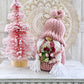 Pink flower gnome, Farmhouse gnome, Tiered tray decor, Flower knome, Botanical decor, Gift idea, Made to order,