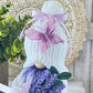 Adorable Purple Butterfly and Lavender Gnome Decor - Perfect for Tiered Trays