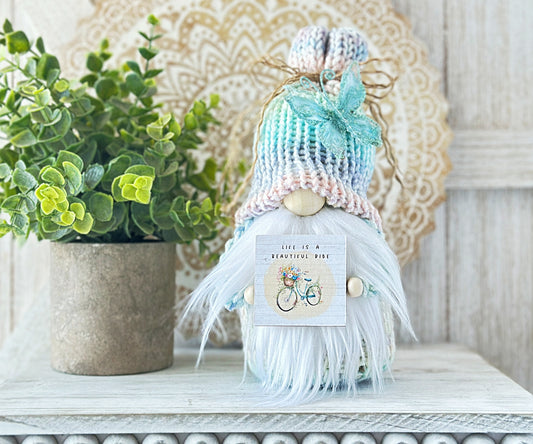 Adorable Spring Gnome & Butterfly, Ideal Tiered Tray Decor and Gift for Those with Wanderlust