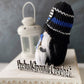 Police officer gnome, First responder gnome, Tiered tray decor, Thin blue line decor, Hero gnome, Gift idea, Knit gnome
