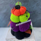 Halloween spooky knit pumpkin stack -Tiered tray decor