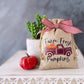 Autumn decorative mini burlap sack with pumpkin themes - Tiered tray decor