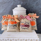 Autumn decorative mini burlap sack with pumpkin themes - Tiered tray decor