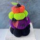 Halloween spooky knit pumpkin stack -Tiered tray decor
