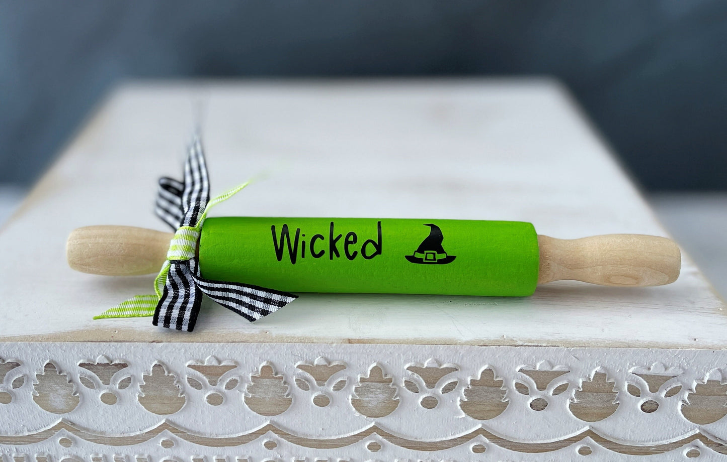 Decorative Spook-tacular 7 Inch Halloween Rolling Pins for Festive Tiered Tray Decor