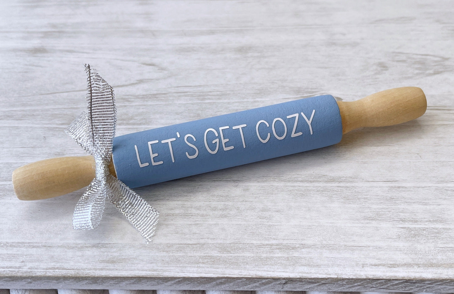 Winter snow rolling pins, Winter decor, Tiered tray decor, Table top display