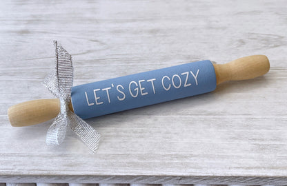 Winter snow rolling pins, Winter decor, Tiered tray decor, Table top display