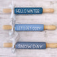 Winter snow rolling pins, Winter decor, Tiered tray decor, Table top display