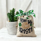 Mini St Patricks sack, St Paddys day decor, Tiered tray decor, Decorative burlap sack, Table top display