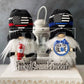 Firefighter gnome, First responder gnome, Tiered tray decor, Thin red line decor, Hero gnome, Gift idea, Knit gnome