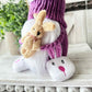 Sleepy gnome, Tiered tray decor, Bedtime gnome, Rustic gnome, Gnome decor, Swedish tomte,  Knit gnome,