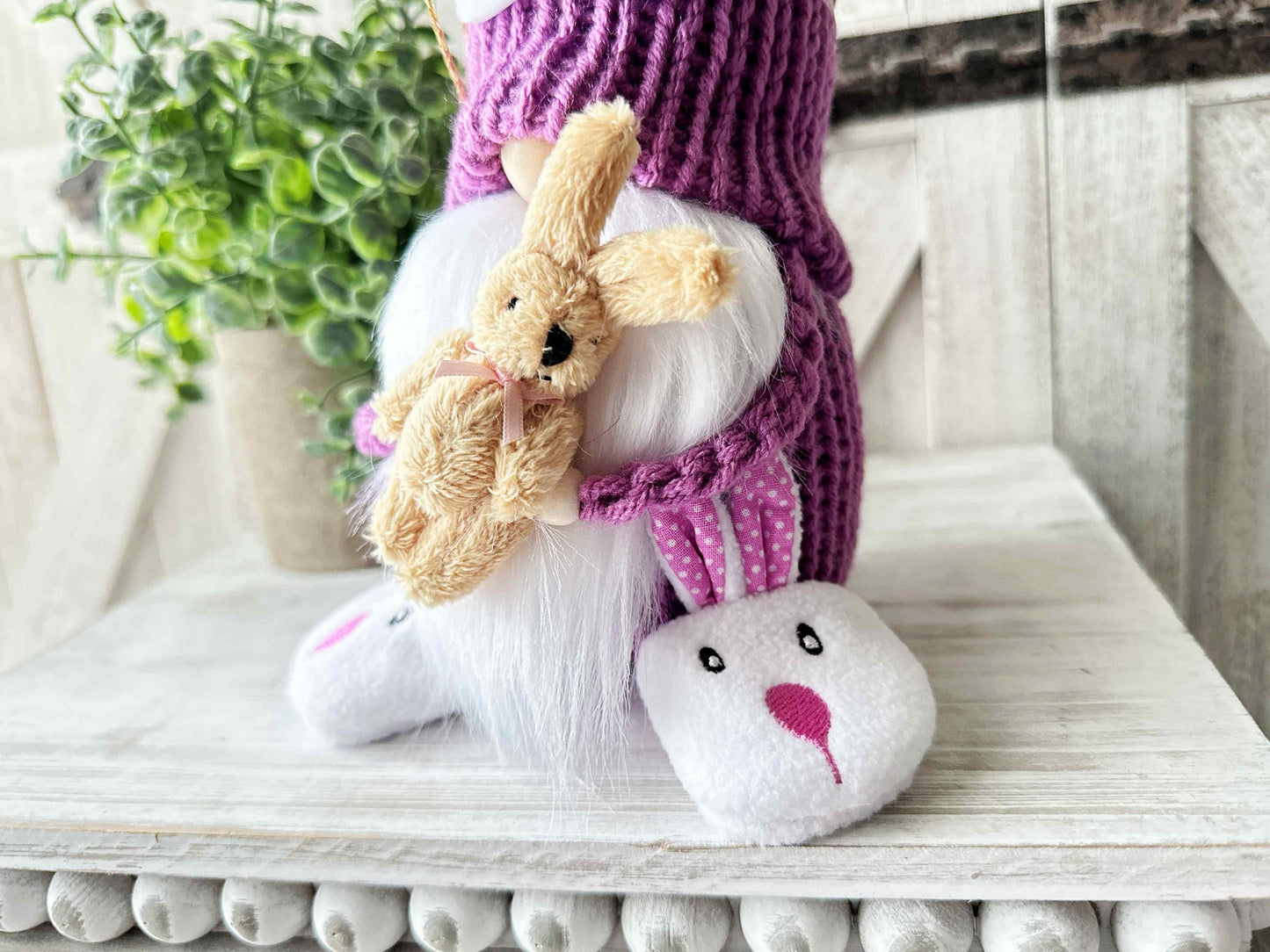 Sleepy gnome, Tiered tray decor, Bedtime gnome, Rustic gnome, Gnome decor, Swedish tomte,  Knit gnome,