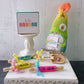 Colorful Summer Knit Gnome with Sign - Cheerful Neon Hues - Perfect for Tiered Tray Display