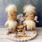 Sweet knit S'mores gnome with marshmallow - Tiered tray decor