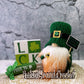 Leprechaun gnome, St Patrick's day gnome, Tiered tray decor, Shamrock decor,  Lucky gnome, Swedish tomte, Gift idea, Knit gnome,