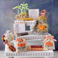 Festive fall knit gnome with pumpkin - Tiered tray decor